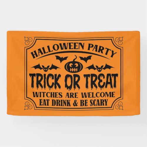 cool Halloween party witches welcome Banner