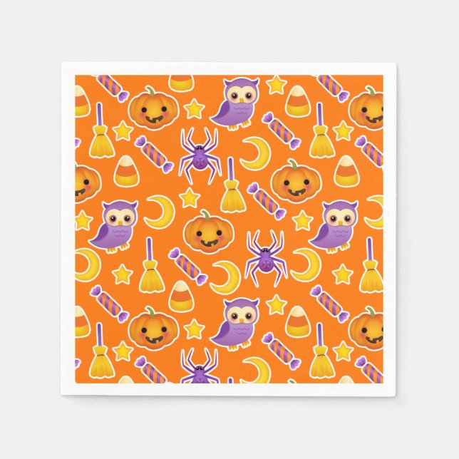 Cool Halloween Pattern Design Napkins (Front)