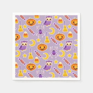 Cool Halloween Purple Pattern Design Paper Napkins