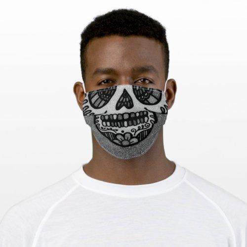 Cool Halloween Sugar Skull Glitter Day of the Dead Adult Cloth Face Mask