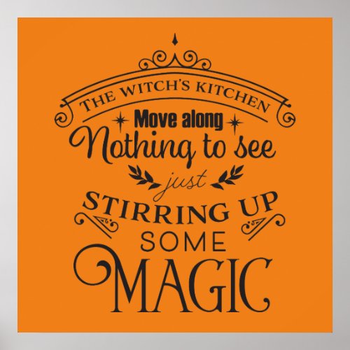 cool Halloween witch kitchen word art Poster