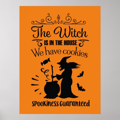 cool Halloween witch party word art  Poster