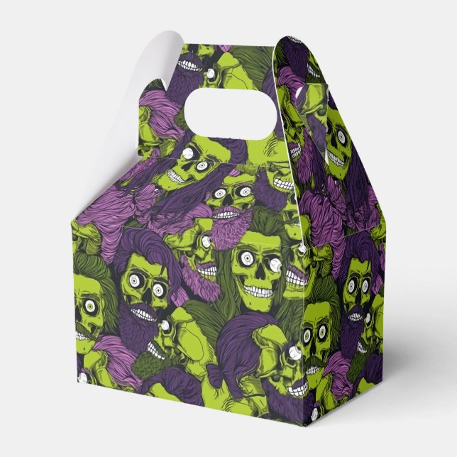 cool Halloween zombies tiled party  Favor Boxes (Front Side)