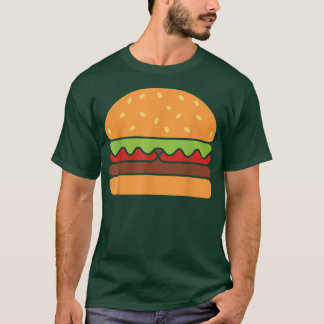 Cool Hamburger Art Men Women Minimalist Burger Che T-Shirt