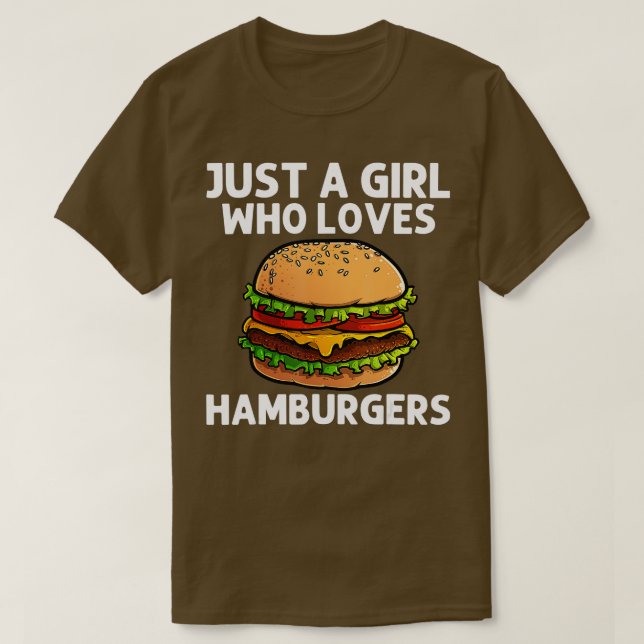 Cool Hamburger For Girls Kids Burger Cheeseburger  T-Shirt (Design Front)