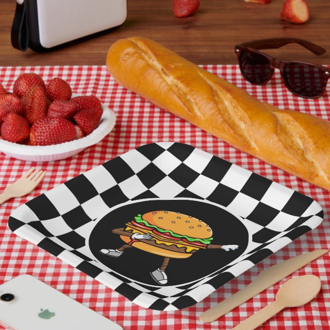 cool hamburger party lovers paper plates (Picnic)