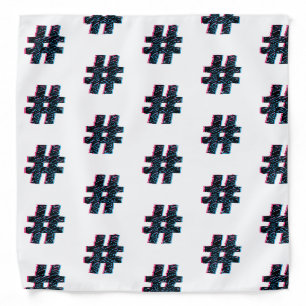 Cool Hand Drawn 3D Effect Hashtag Symbol Bandana