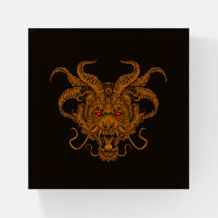 Cool Hand Drawn Dragon Head Illustration Paperweight