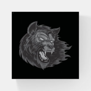 Cool Hand Drawn Ware Wolf Head Illustration Paperweight