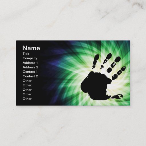 Customizable Cool Hand Print; Handprint Business Card Templates