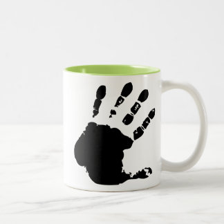 Cool Hand Print; Handprint Two-Tone Coffee Mug