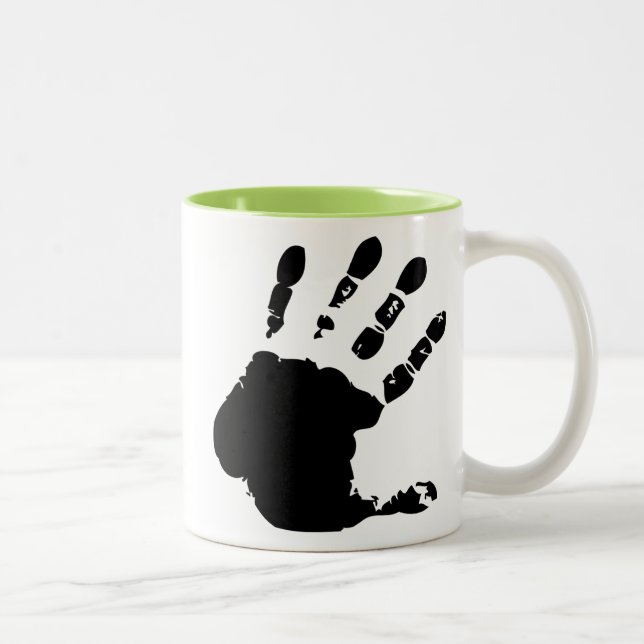 Cool Hand Print; Handprint Two-Tone Coffee Mug (Right)
