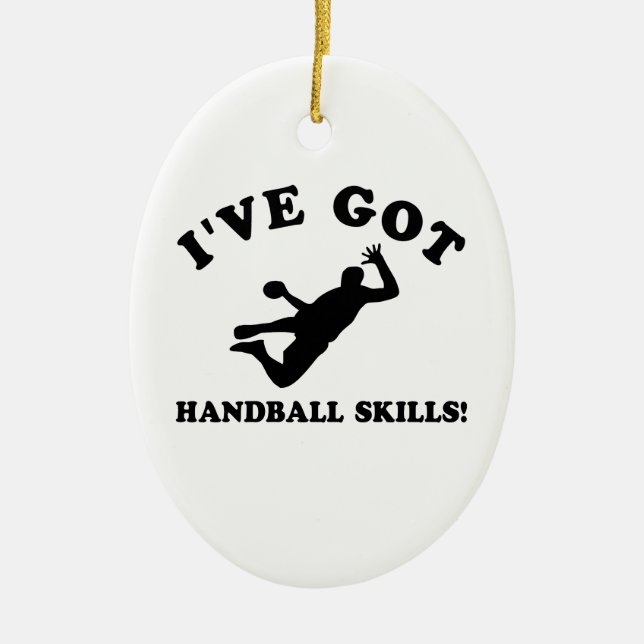 COOL HANDBALL SKILLS DESIGNS CERAMIC ORNAMENT (Front)