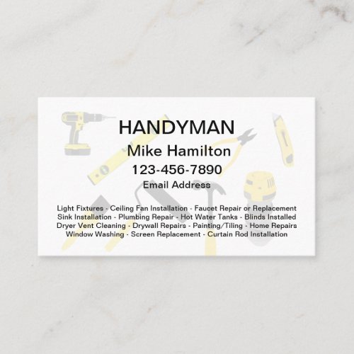 Cool Handyman Business Cards 