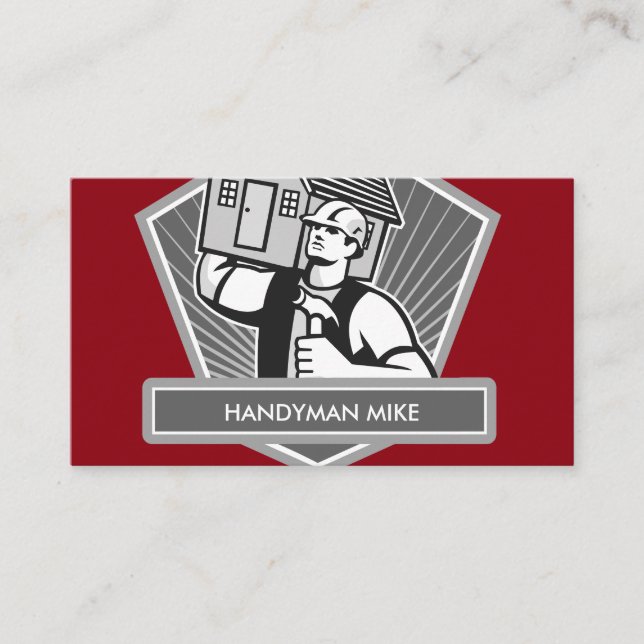 Cool Handyman Construction Business Card (Front)