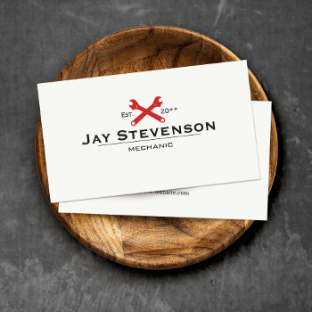 Cool Handyman Or Auto Mechanic Wrench Business Card by sm_business_cards at Zazzle