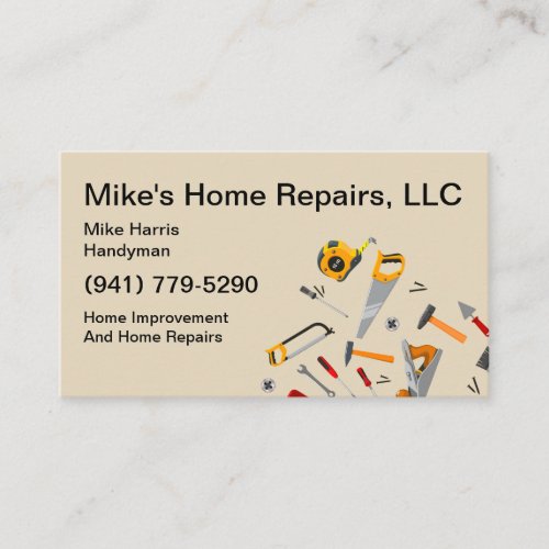 Cool Handyman Services Tools Design Business Card