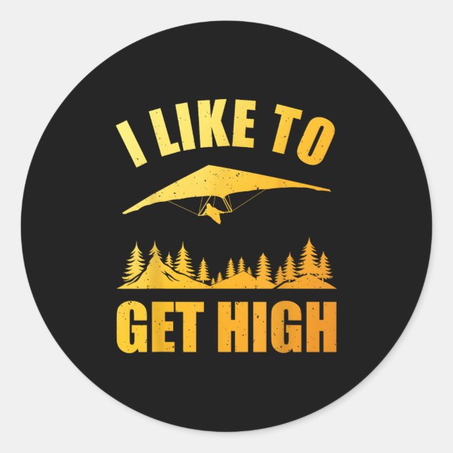 Cool Hang Glider Art For Men Women Hang Glide Hang Classic Round Sticker (Front)