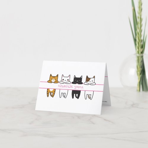 Cool hanging cats any occasion thank you notes