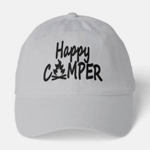 Cool happy camper word art hat