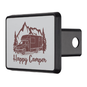 Cool Happy Camper word art Hitch Cover