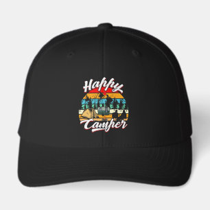 Cool happy camper word art retro trucker hat 