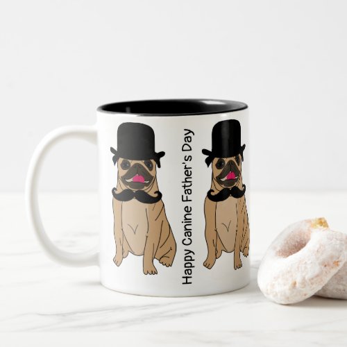 Cool Happy Canine Fathers Day  Two_Tone Coffee Mug