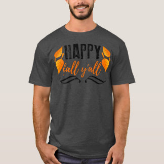 Cool Happy Fall Yall Autumn Harvest Leaf T-Shirt