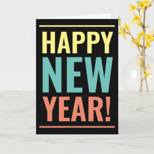 Cool Happy New Year card with modern typography