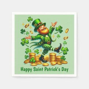 Cool Happy Saint Patrick's Day Leprechaun  Napkins