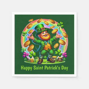 Cool Happy Saint Patrick's Day Leprechaun  Napkins