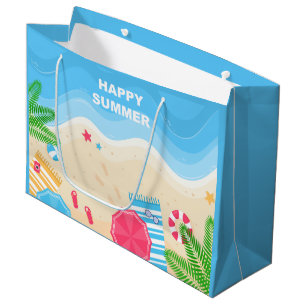 cool Happy Summer beach party Large Gift Bag