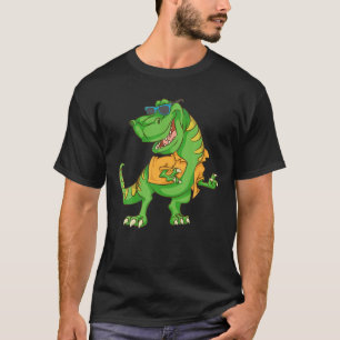 Cool Hawaiian Dinosaur   Funny Beach Summer Vacati T-Shirt