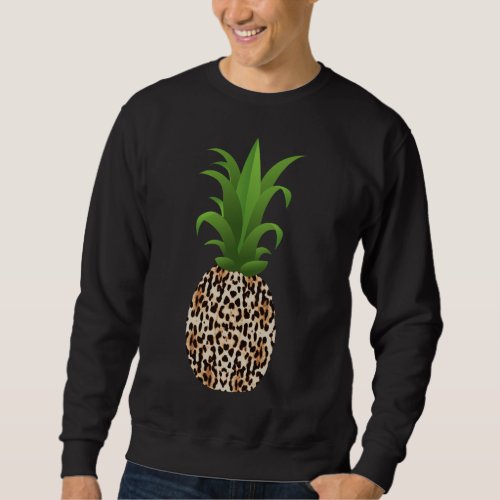 Cool Hawaiian Tropical Fruit Pineapple Leopard Che Sweatshirt