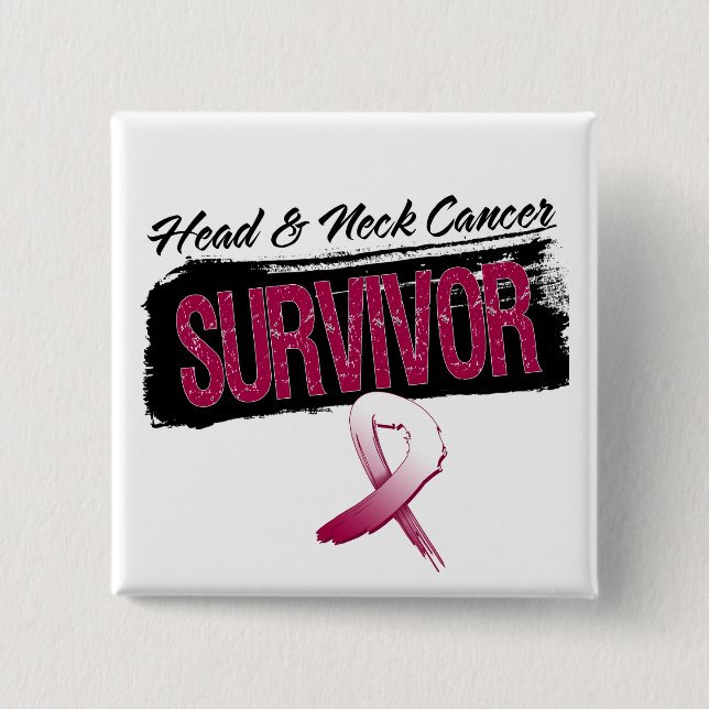 Cool Head and Neck Cancer Survivor Pinback Button (Front)