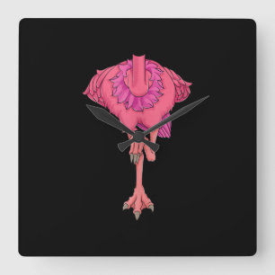 Cool Headless Flamingo Halloween Costume Funny Square Wall Clock