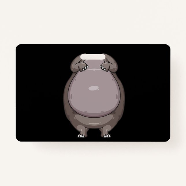 Cool Headless Hippo Halloween Costume  Funny Lazy Badge (Front)