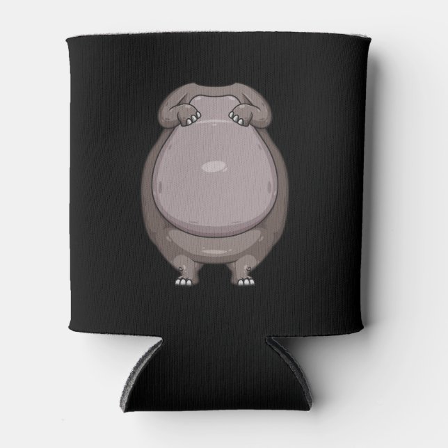Cool Headless Hippo Halloween Costume  Funny Lazy Can Cooler (Front)