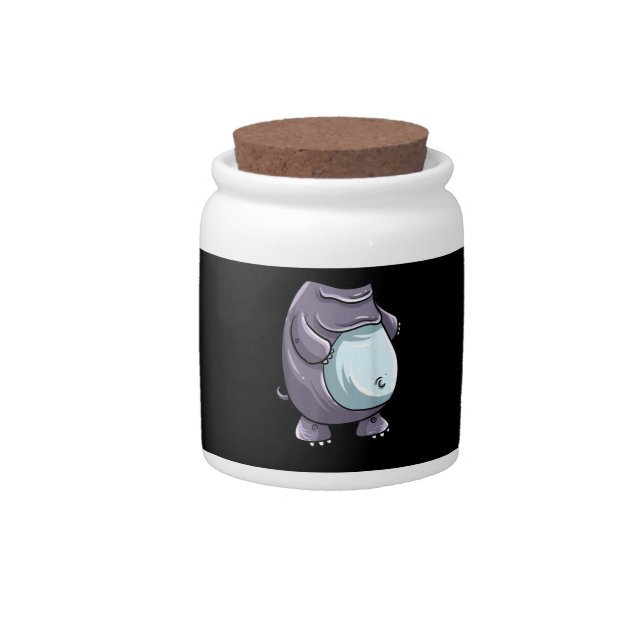 Cool Headless Hippo Halloween Costume Funny Lazy Candy Jar (Front)