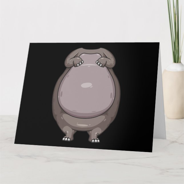 Cool Headless Hippo Halloween Costume  Funny Lazy Card (Front)