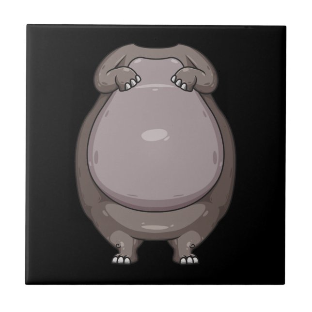 Cool Headless Hippo Halloween Costume  Funny Lazy Ceramic Tile (Front)