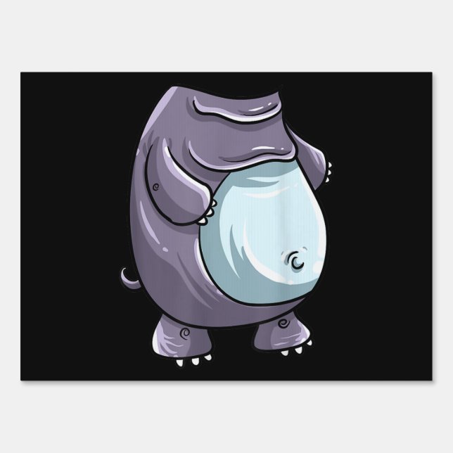Cool Headless Hippo Halloween Costume Funny Lazy Sign (Front)
