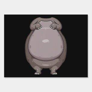 Cool Headless Hippo Halloween Costume Funny Lazy Sign