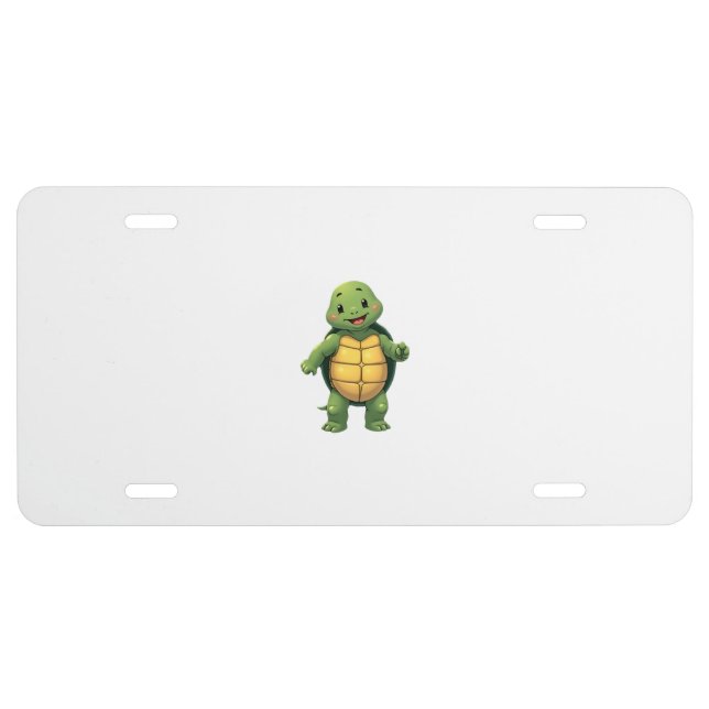 Cool Headless Turtle Halloween Costume _ Funny Laz License Plate (Front)