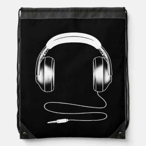 Cool Headphones Design For Men Women DJ Music Drawstring Bag
