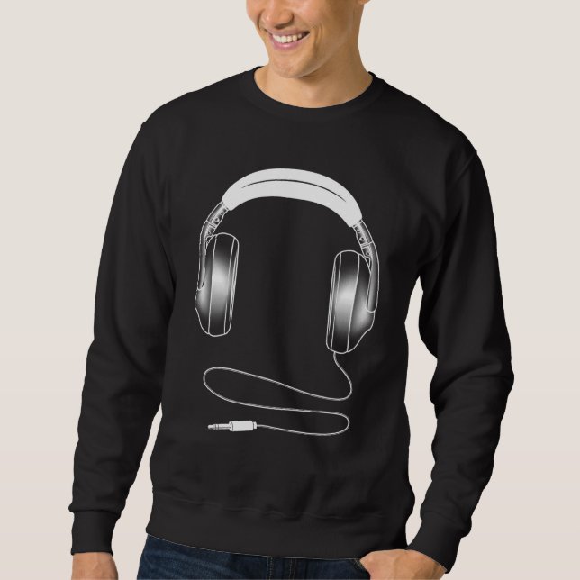 Cool Headphones  For Men Women Dj Music Artist Sweatshirt (Front)