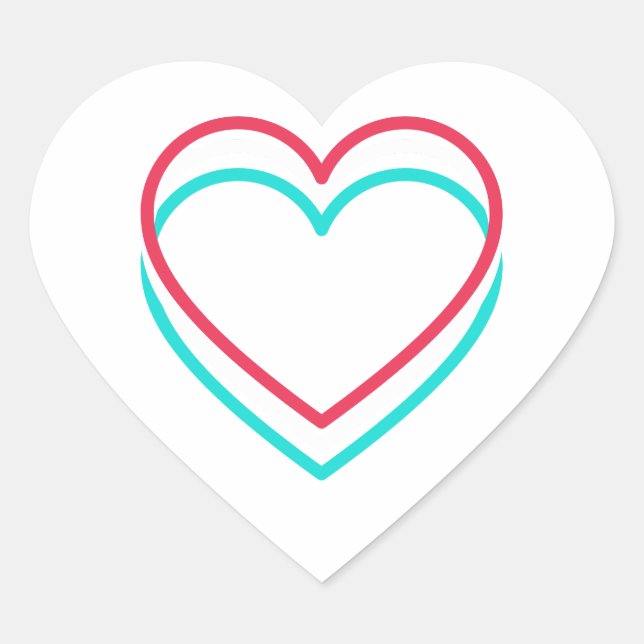 Cool heart colors heart sticker (Front)