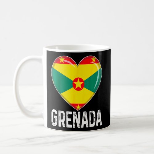 Cool Heart Grenada Flag Men Women Kid Patriotic    Coffee Mug