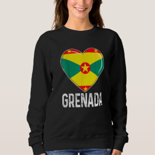 Cool Heart Grenada Flag Men Women Kid Patriotic   Sweatshirt