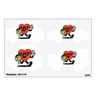 Cool Heart Playing Softball Sticker – Fun and Play